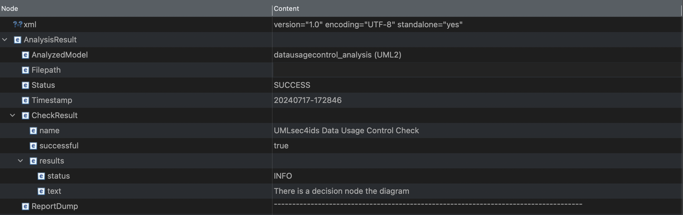 Figure 4: Report in XML Format